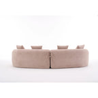 Canapé courbé en mousse Gris / Bleu Ancien / Beige / Blanc / Vert / Orange / Marron Ancien, 4 places, avec 4 oreillers