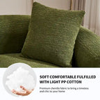 Canapé courbé en mousse Gris / Bleu Ancien / Beige / Blanc / Vert / Orange / Marron Ancien, 4 places, avec 4 oreillers