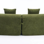 Canapé courbé en mousse Gris / Bleu Ancien / Beige / Blanc / Vert / Orange / Marron Ancien, 4 places, avec 4 oreillers
