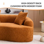 Canapé courbé en mousse Gris / Bleu Ancien / Beige / Blanc / Vert / Orange / Marron Ancien, 4 places, avec 4 oreillers