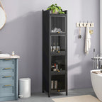 Meuble de rangement moderne avec portes vitrées, pour entrée, salon, salle de bain, salle à manger