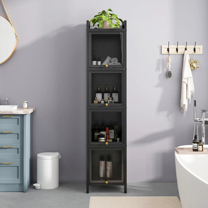 Meuble de rangement moderne avec portes vitrées, pour entrée, salon, salle de bain, salle à manger