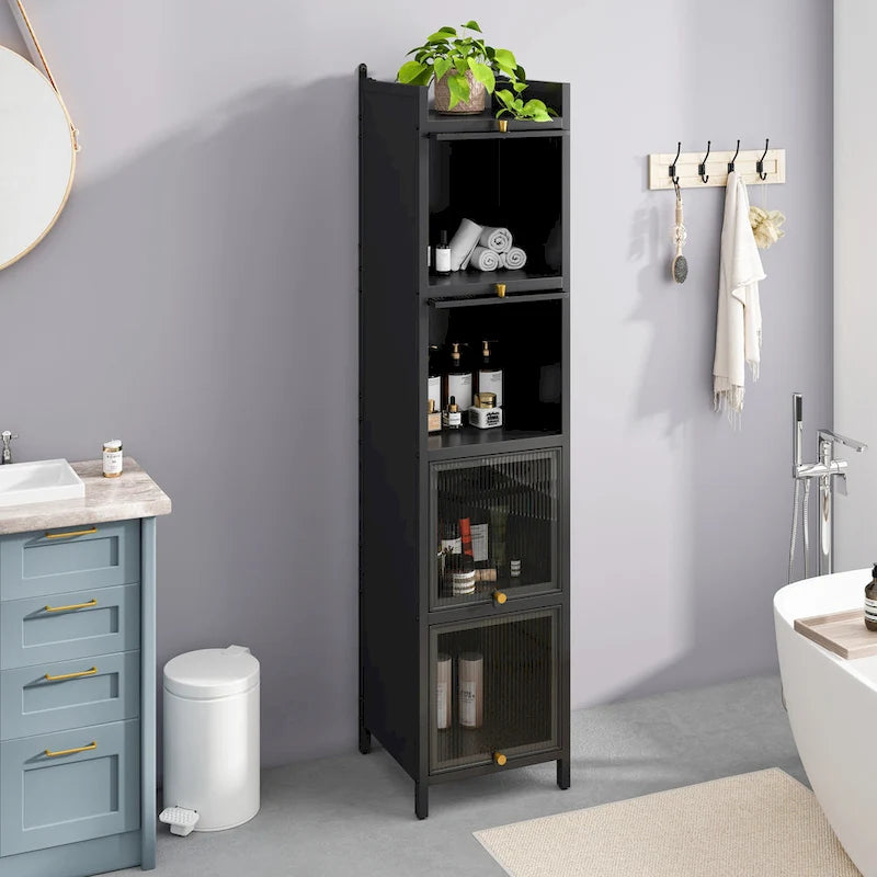 Meuble de rangement moderne avec portes vitrées, pour entrée, salon, salle de bain, salle à manger