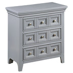 Table de chevet Saer Transitional gris en bois à 3 tiroirs par Furniture of America