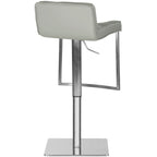 SAFAVIEH Lyndy Tabouret de bar pivotant réglable en cuir blanc de 24,8 à 34,2 pouces - 20,1 x 16,5 x 29,9 - 20Lx17Px30H