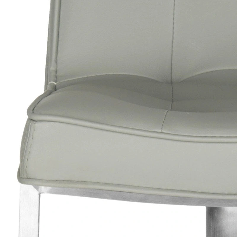 SAFAVIEH Lyndy Tabouret de bar pivotant réglable en cuir blanc de 24,8 à 34,2 pouces - 20,1 x 16,5 x 29,9 - 20Lx17Px30H