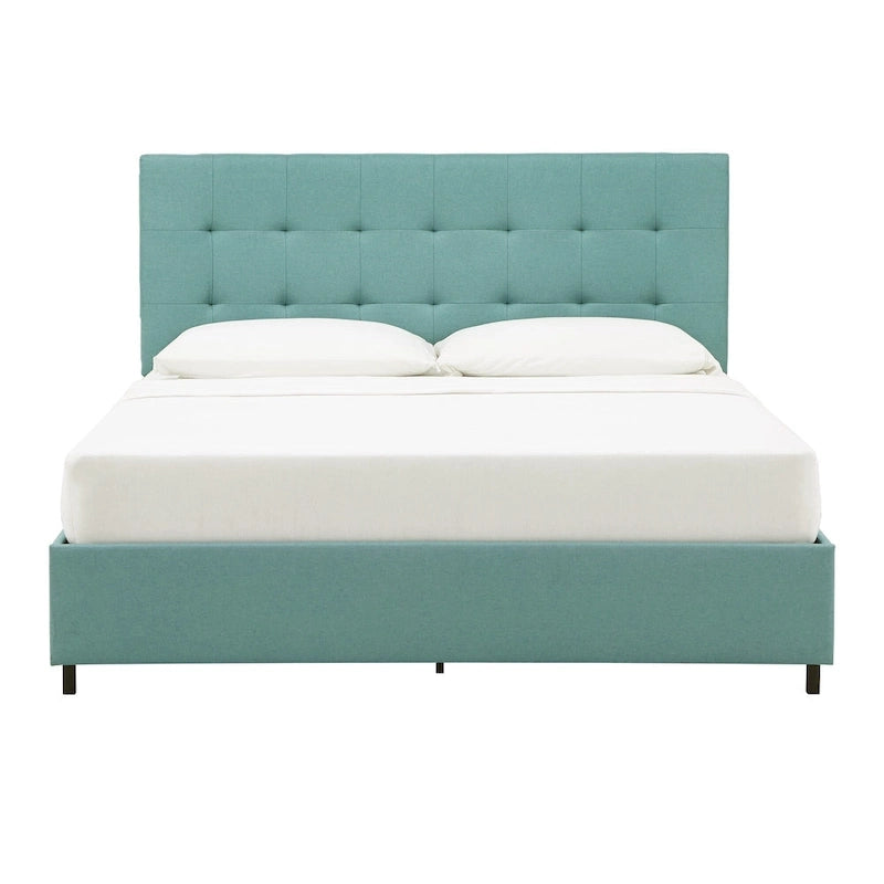 Lit plateforme capitonné Queen Myla en lin par iNSPIRE Q Classic