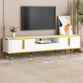 Meuble TV de rangement de luxe minimaliste avec accents dorés - 13.90 x 78.80 x 19.00