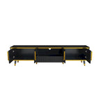 Meuble TV de rangement de luxe minimaliste avec accents dorés - 13.90 x 78.80 x 19.00