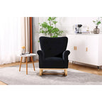 Fauteuil à bascule capitonné avec pieds en bois