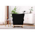 Fauteuil à bascule capitonné avec pieds en bois