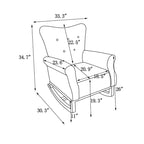 Fauteuil à bascule capitonné avec pieds en bois
