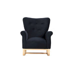 Fauteuil à bascule capitonné avec pieds en bois