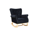 Fauteuil à bascule capitonné avec pieds en bois