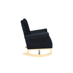 Fauteuil à bascule capitonné avec pieds en bois