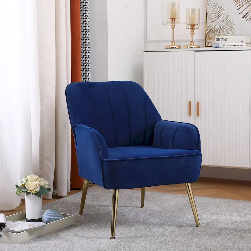 Fauteuil à bascule capitonné avec pieds en bois