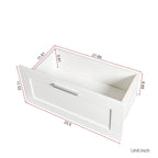 Meuble TV Blanc Moderne Minimaliste Commode Rangement 3 Tiroirs Pour 80 Pouces - 16.14 x 70.87 x 20.87
