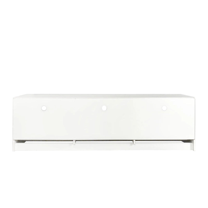 Meuble TV Blanc Moderne Minimaliste Commode Rangement 3 Tiroirs Pour 80 Pouces - 16.14 x 70.87 x 20.87