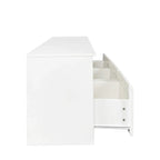 Meuble TV Blanc Moderne Minimaliste Commode Rangement 3 Tiroirs Pour 80 Pouces - 16.14 x 70.87 x 20.87