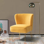 Barto Modern Velvet Tufted Side Chair with Golden Legs by HULALA HOME