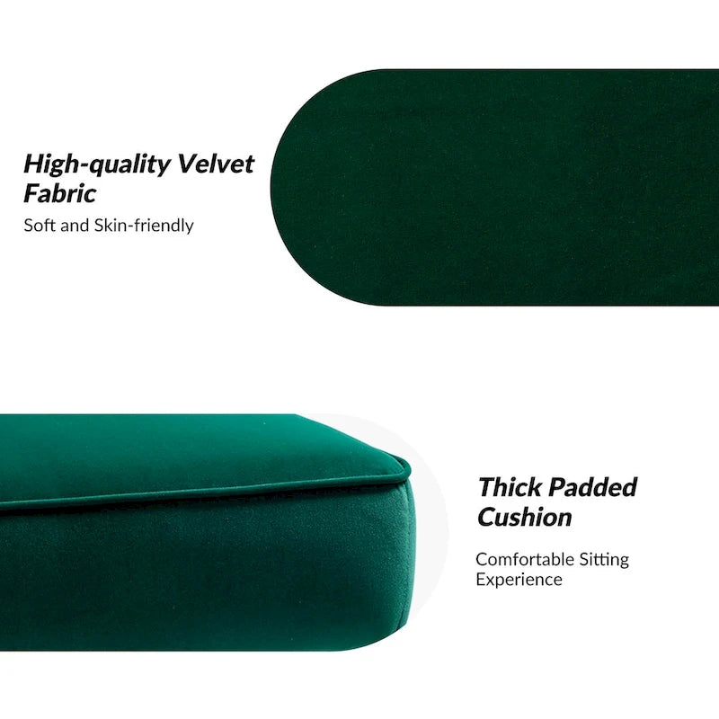 Chaise d'appoint capitonnée en velours moderne Barto avec pieds dorés par HULALA HOME