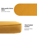 Chaise d'appoint capitonnée en velours moderne Barto avec pieds dorés par HULALA HOME
