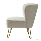 Chaise d'appoint capitonnée en velours moderne Barto avec pieds dorés par HULALA HOME