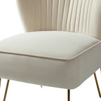 Chaise d'appoint capitonnée en velours moderne Barto avec pieds dorés par HULALA HOME