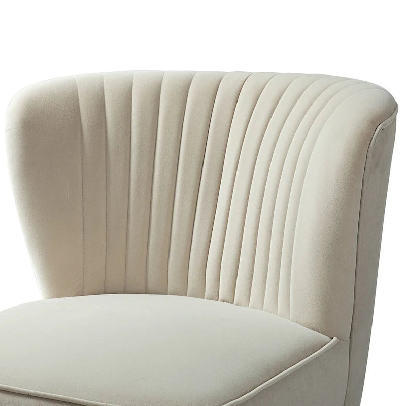 Chaise d'appoint capitonnée en velours moderne Barto avec pieds dorés par HULALA HOME