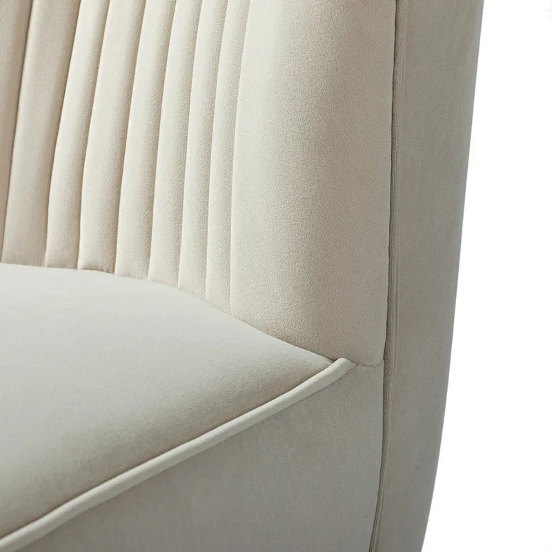 Chaise d'appoint capitonnée en velours moderne Barto avec pieds dorés par HULALA HOME