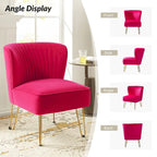 Chaise d'appoint capitonnée en velours moderne Barto avec pieds dorés par HULALA HOME