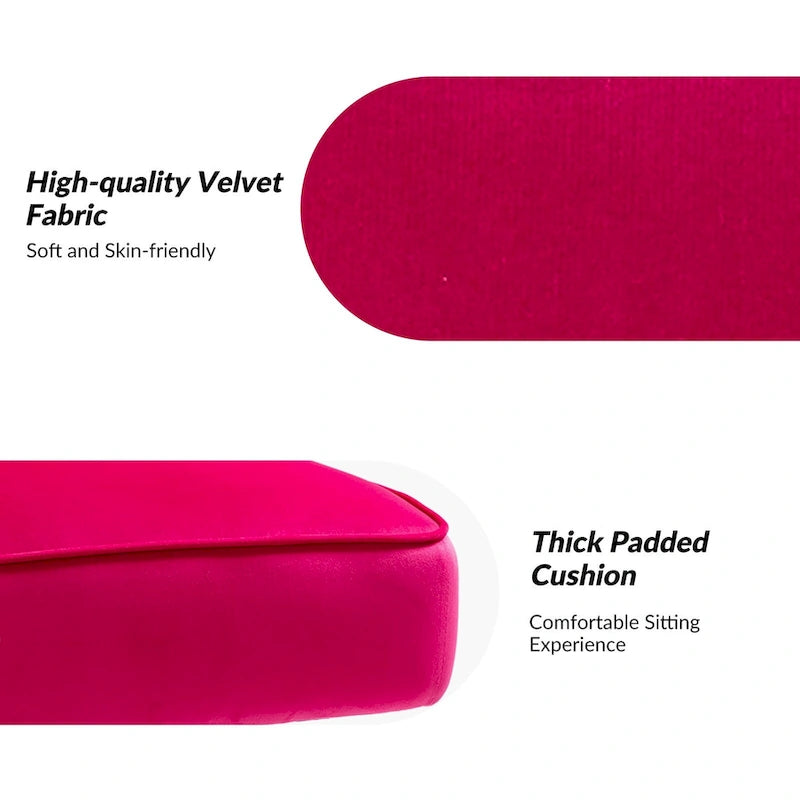 Chaise d'appoint capitonnée en velours moderne Barto avec pieds dorés par HULALA HOME