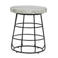 Table d'appoint Woodbine moderne fabriquée à la main en marbre par Christopher Knight Home - 18,00 L x 18,00 l x 22,00 H