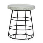 Table d'appoint Woodbine moderne fabriquée à la main en marbre par Christopher Knight Home - 18,00 L x 18,00 l x 22,00 H