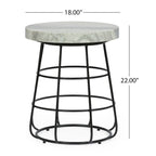 Table d'appoint Woodbine moderne fabriquée à la main en marbre par Christopher Knight Home - 18,00 L x 18,00 l x 22,00 H