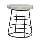 Table d'appoint Woodbine moderne fabriquée à la main en marbre par Christopher Knight Home - 18,00 L x 18,00 l x 22,00 H