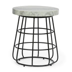 Table d'appoint Woodbine moderne fabriquée à la main en marbre par Christopher Knight Home - 18,00 L x 18,00 l x 22,00 H