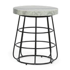 Table d'appoint Woodbine moderne fabriquée à la main en marbre par Christopher Knight Home - 18,00 L x 18,00 l x 22,00 H