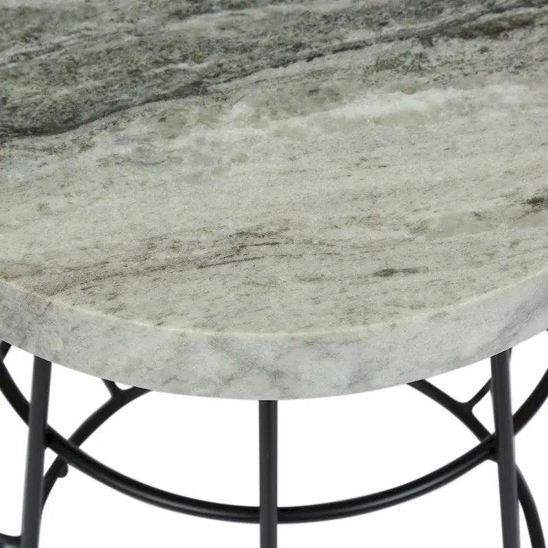Table d'appoint Woodbine moderne fabriquée à la main en marbre par Christopher Knight Home - 18,00 L x 18,00 l x 22,00 H