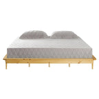 Lit plate-forme King en pin massif caramel/noyer/blanc/chêne clair, sans sommier, 1 personne