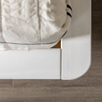 Lit plate-forme King en pin massif caramel/noyer/blanc/chêne clair, sans sommier, 1 personne