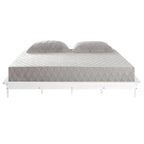 Lit plate-forme King en pin massif caramel/noyer/blanc/chêne clair, sans sommier, 1 personne