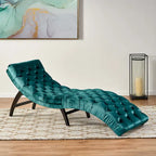 Chaise longue touffetée en velours Garret de Christopher Knight Home