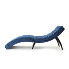 Chaise longue touffetée en velours Garret de Christopher Knight Home