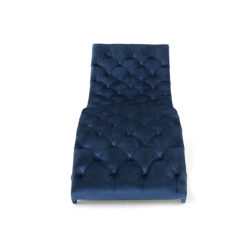 Chaise longue touffetée en velours Garret de Christopher Knight Home