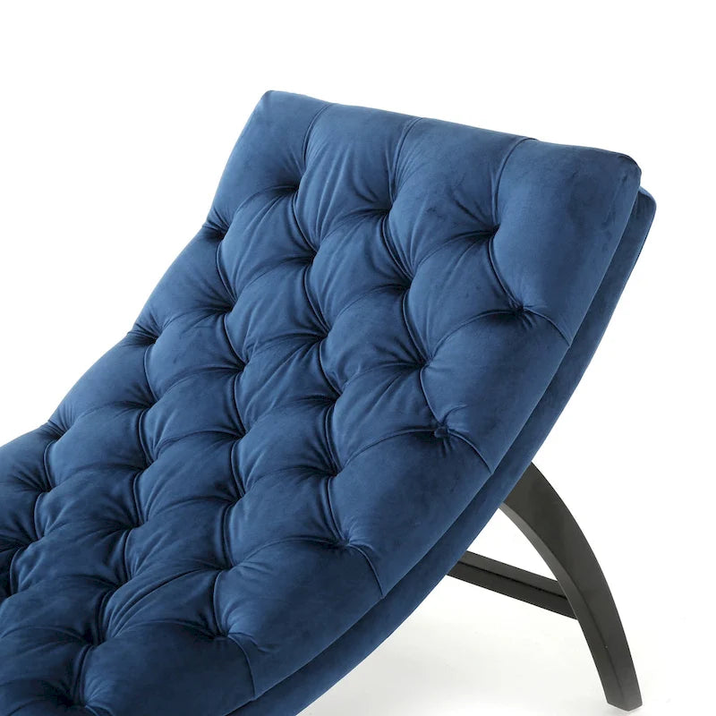 Chaise longue touffetée en velours Garret de Christopher Knight Home
