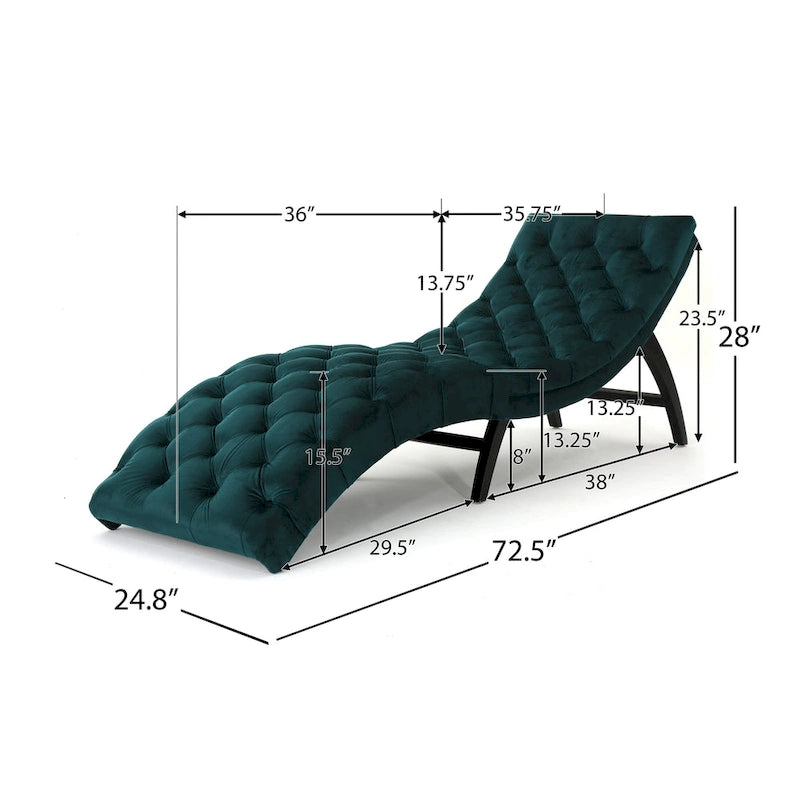 Chaise longue touffetée en velours Garret de Christopher Knight Home