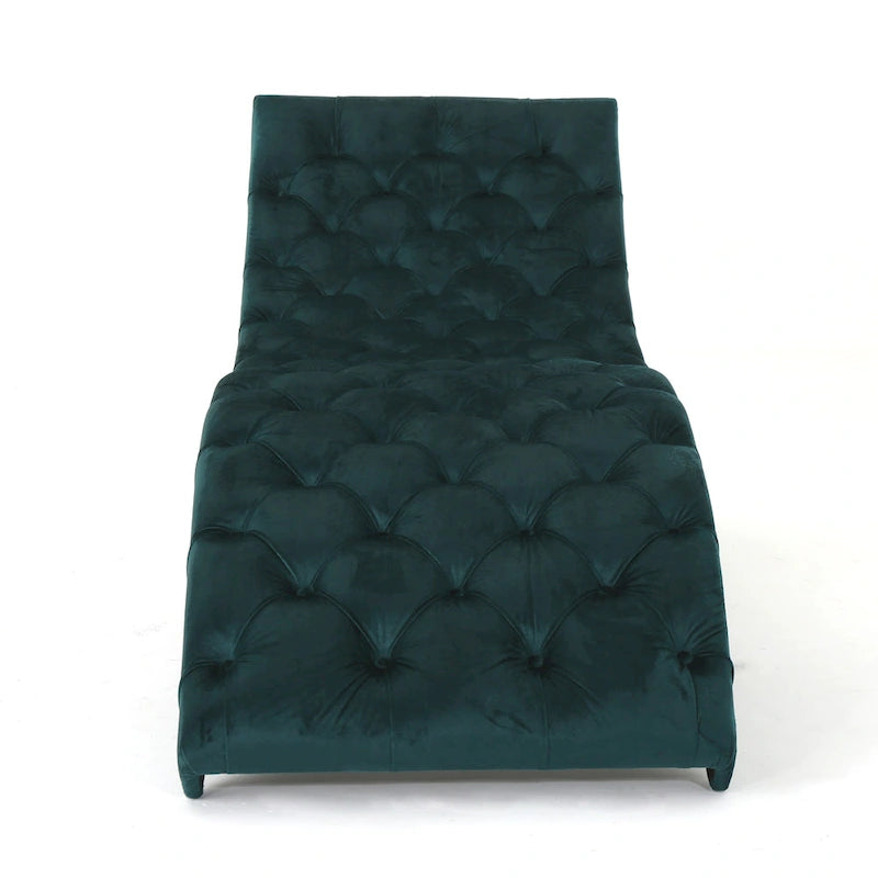 Chaise longue touffetée en velours Garret de Christopher Knight Home