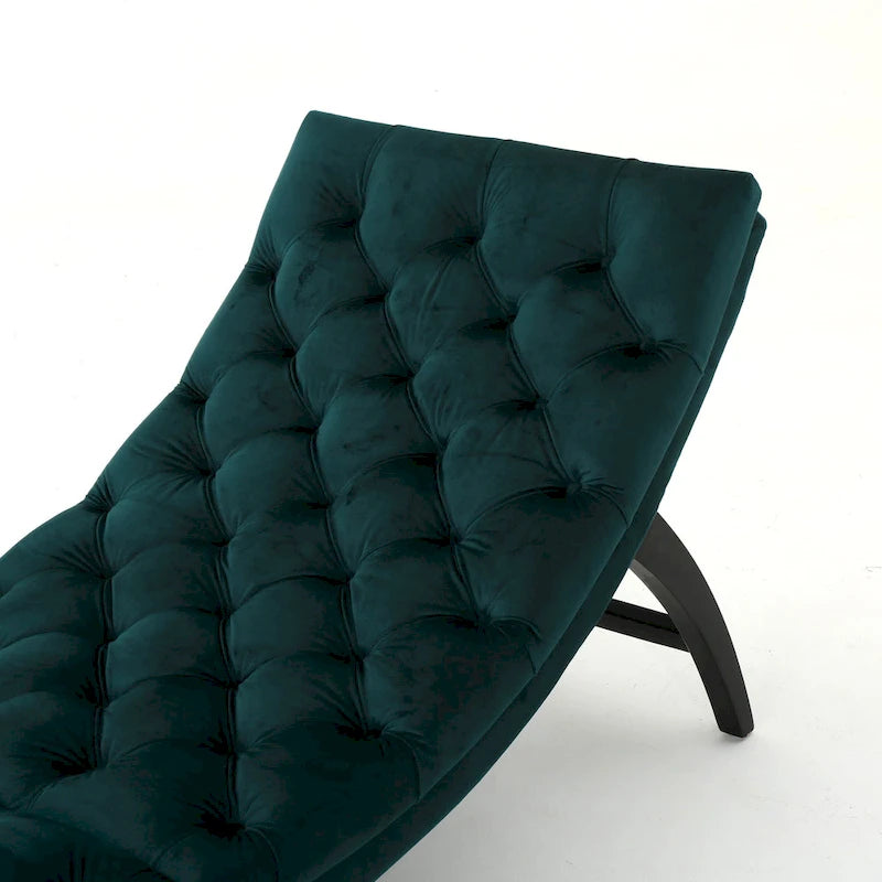 Chaise longue touffetée en velours Garret de Christopher Knight Home