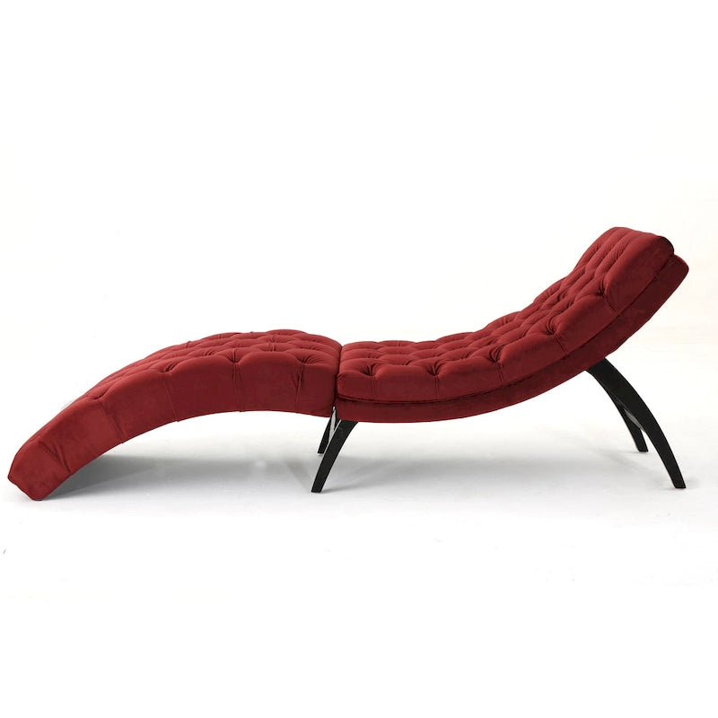 Chaise longue touffetée en velours Garret de Christopher Knight Home